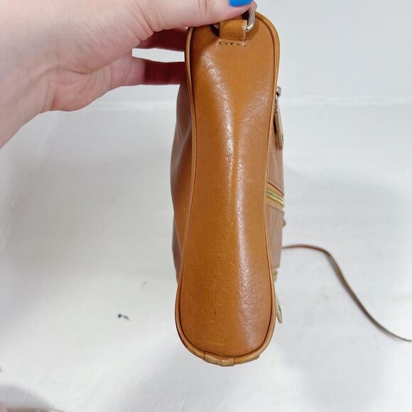 Rebecca Minkoff Mini 5 Zip Convertible Crossbody Bag Tan Leather Purse - Picture 2 of 10